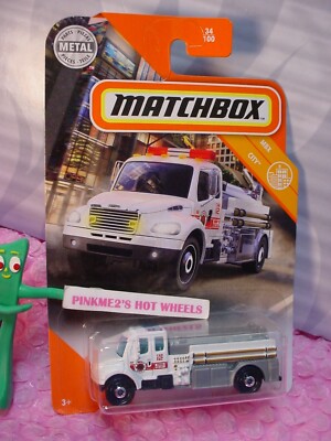 2020 Matchbox FREIGHTLINER M2 106 #34 white CITY  AURORA FIRE DEPARTMENT