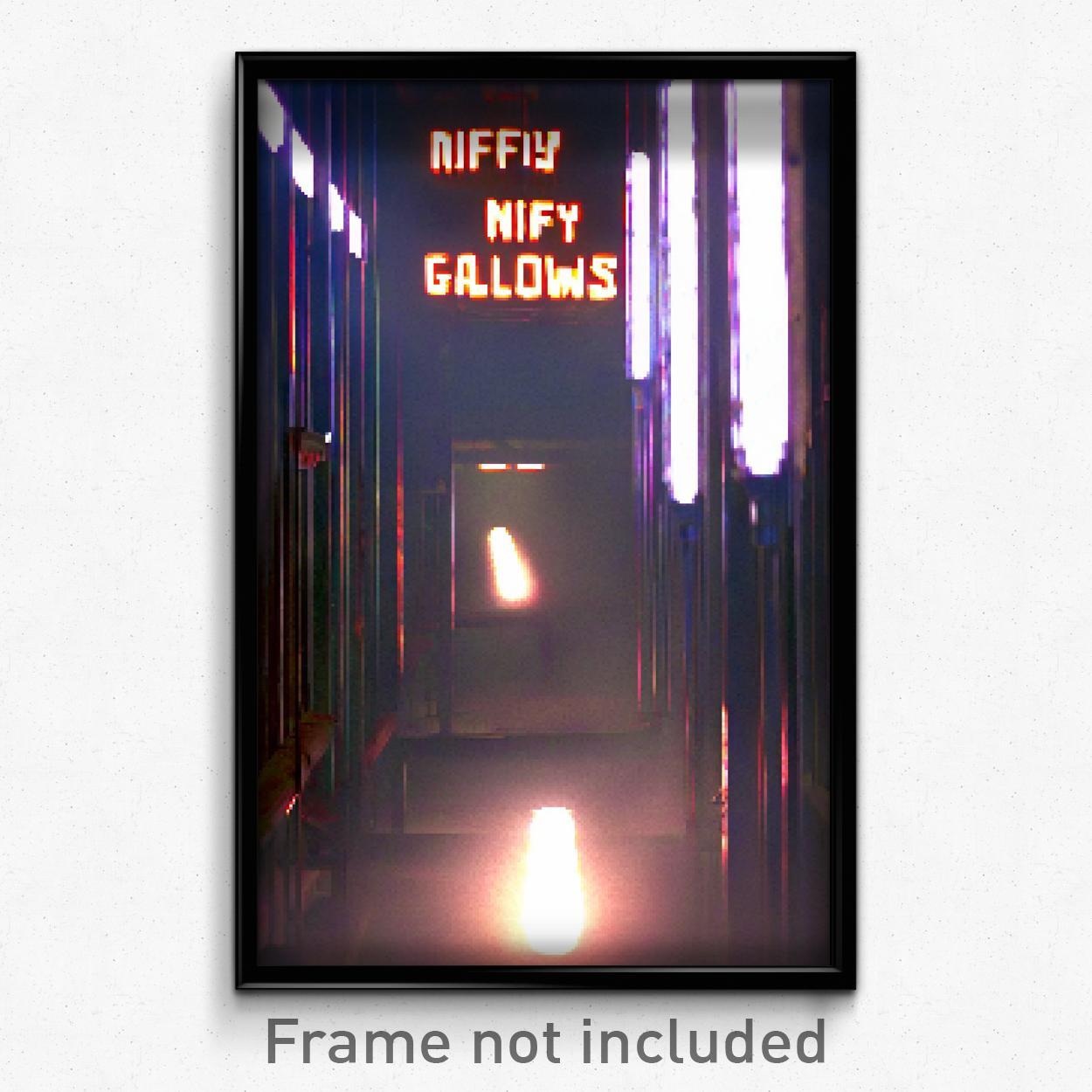 Pixel Art Poster - Nifty Gallows (8 Bit Psychedelic Trippy Video Game Print)