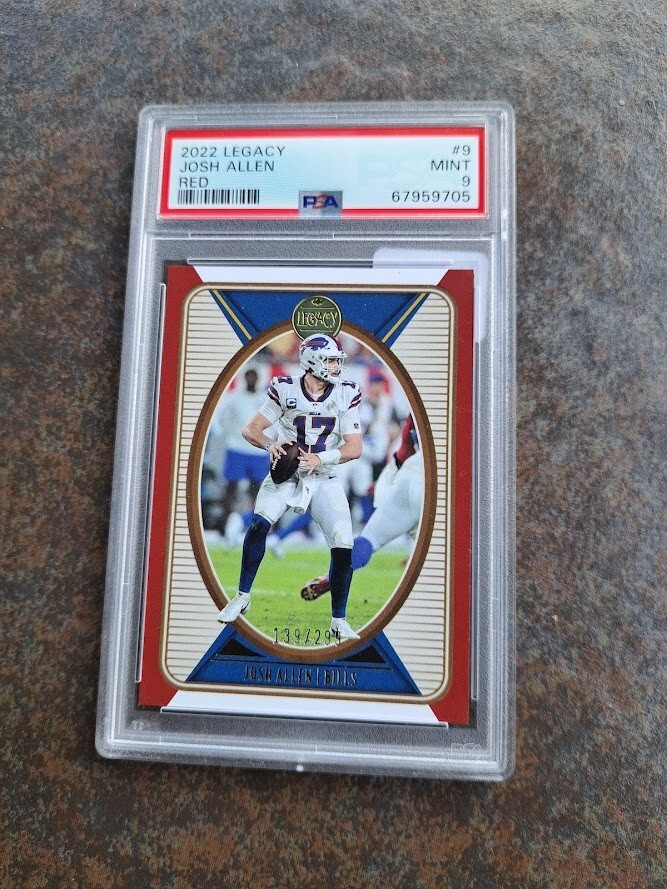 2022 legacy Josh Allen red #9 PSA mint 9 numbered