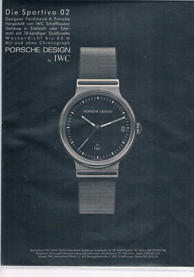 IWC Werbeanzeige Werbung IWC Porsche Design #3  NG 