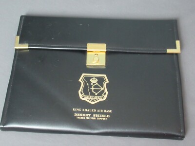 King Khaled Air Base Black Executive Folio - Desert Shield - f4 lm