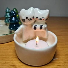 /Couple Kitten Candle Holder Cute Grilled Cat Aromatherapy Desktop Ornaments