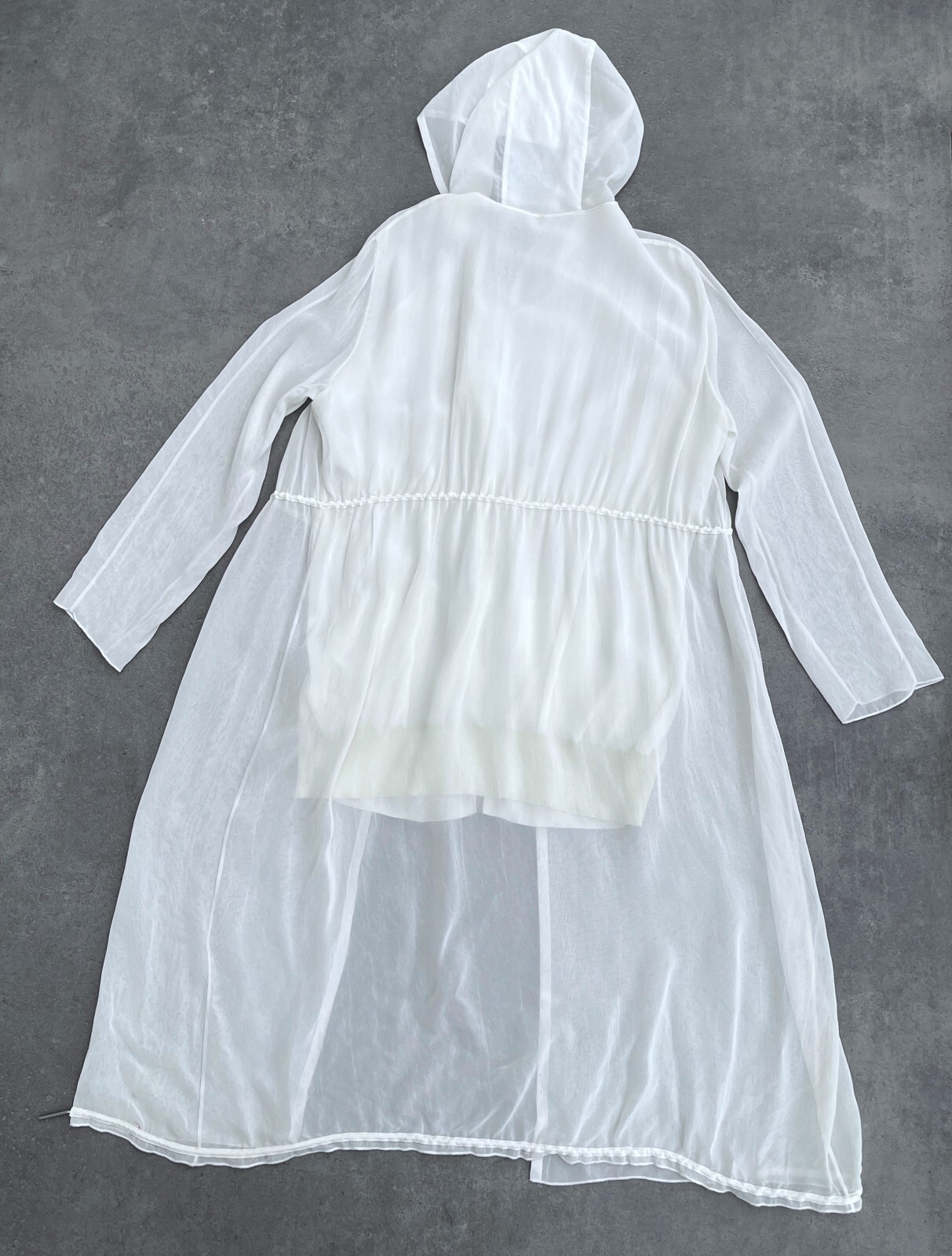 Stunning Women's ANNETTE GORTZ Layered Lagenlook Avant Garde Jacket Coat White M - second product detail image