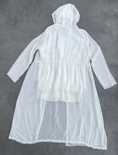 Stunning Women's ANNETTE GORTZ Layered Lagenlook Avant Garde Jacket Coat White M image 2
