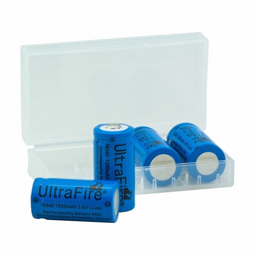 Di Shop 2 X UltraFire 16340 / CR123A / LC16340 Lithium Battery 1200 MAH 3.7V Rechargeable Li-ion - Foto 2