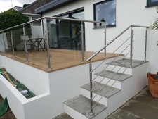Balustrade, main courante, balustrade de jardin, balustrade de terrasse, acier brossé 