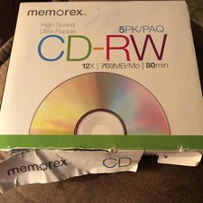 Memorex CD-RW 12X 700MB 80 min (5 Pack)