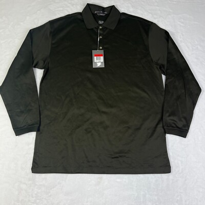 Nike Golf Tiger Woods Polo Double Mercerized Long Sleeve Large Green New