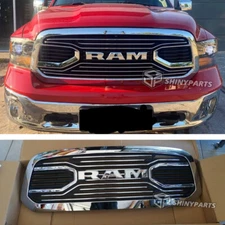 Grille for 2013-2018 Dodge RAM 1500 Big Horn Chrome Upper Bumper Grill w/Letters