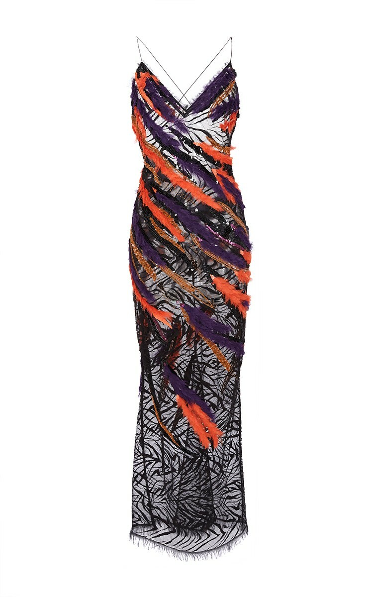 VERSACE SS2016 Runway NWT Embellished Lace Open Back Dress IT38