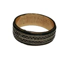 VTG 1/20 12K Gold Filled & Sterling Silver Ring Sz 8 Grid Lace Embossed