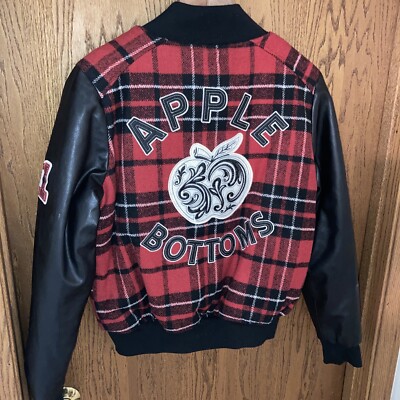 Apple Bottoms Red Plaid Varsity Letterman Snap Up Jacket