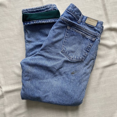 LL Bean Jeans Mens 36x28 Blue Double L Fleece Lined Relaxed Fit