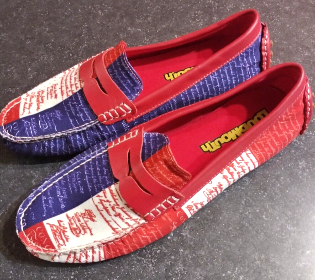 LOUDMOUTH SZ 11M MENS LOGAN DRIVING LOAFERS US CONSTITUTION 
