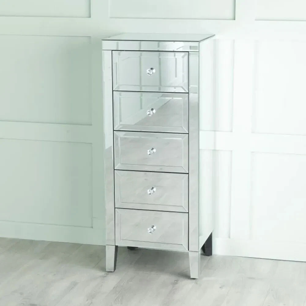 Narrow mirrored chest of drawers discount
