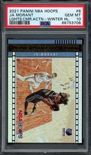 2021 NBA Hoops #6 JA MORANT Lights Camera Action Winter Holo PSA 10 POP 1/1!