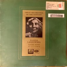 Landowska, Wanda, Handel Harpsicord Suites, 1935 recordings (1965 issue) Rare