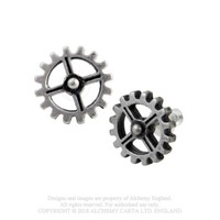 Paar Steampunk Ohrringe Zahnrad Alchemy Gothic England E353 Silber Zinn