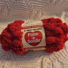Red Heart Pomp a Doodle Super Bulky Polyester Yarn Red Velvet 54 Yards