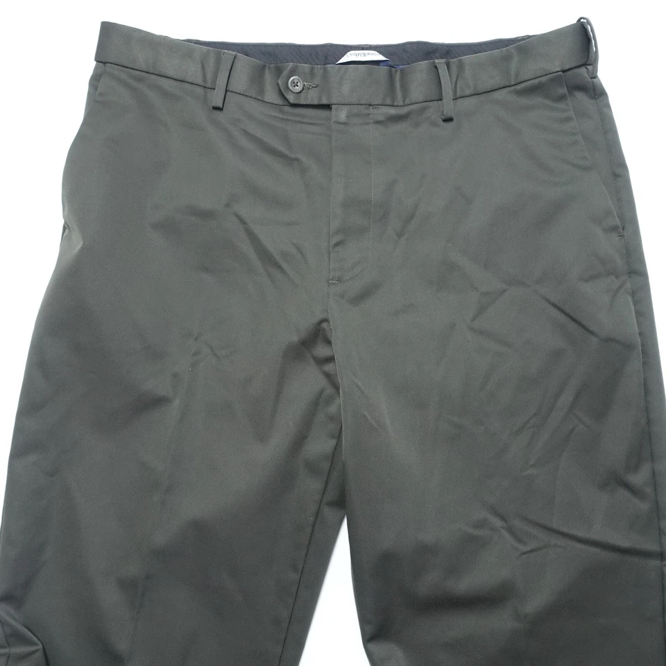 Pantalones chinos Croft & Barrow para hombre 38x32 verde oliva 100 % poliéster ajuste clásico Foto 3 de 4