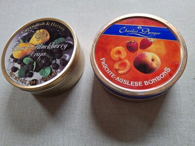 2 alte Blechdosen, Cavendish & Harvey und Früchte Auslese Charles Berger