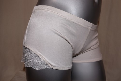GATTINA Schlafshorts Pyjama Shorts 180328 Seide/Viskose mit Spitze elfenbein NEU - Picture 2 of 3