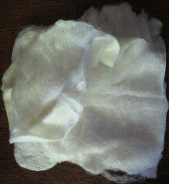 Undyed 100% Silk Mawata Organic Mulberry Silk Hankies Natural White 1 oz - Image 4 of 4