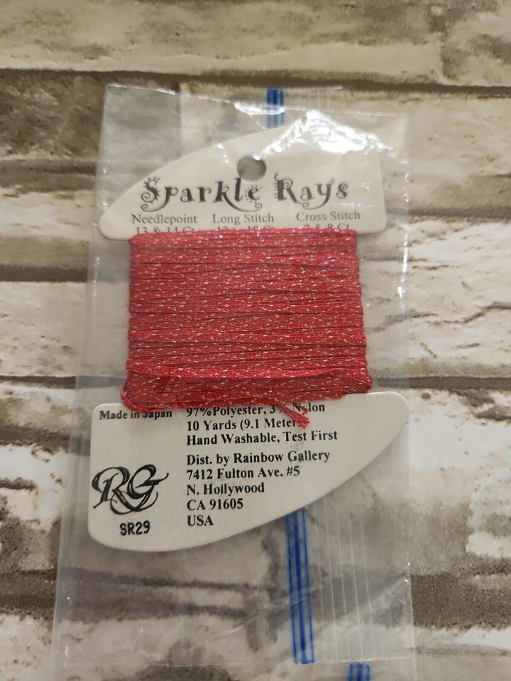 24x Rainbow Gallery Sparkle Rays Mauve Red 10 yard Needlepoint Cross Stitch - Image 2 of 4