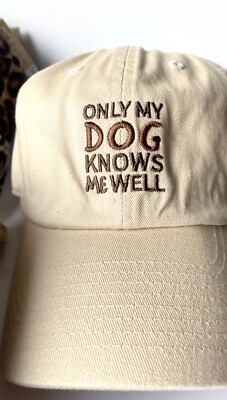 Baseballcap Only my dog knows me well  Hundeliebhaber Baseballkappe sand KT133