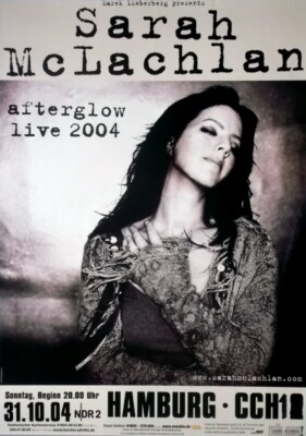 SARAH McLACHLAN - 2004 - In Concert - Afterglow Tour - Poster - Hamburg