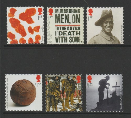 Briefmarkensatz 100 Jahre 1. Weltkrieg 2015 2. Ausgabe (Sg 3711-3716)