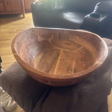 Oversized Natural Wood Dough Bowl.