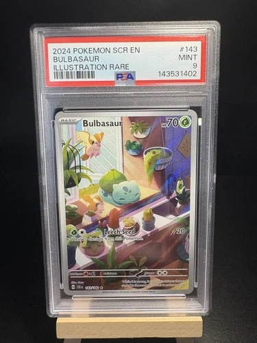2024 Pokemon Bulbasaur Stellar Crown 143 Illustration Rare PSA 9