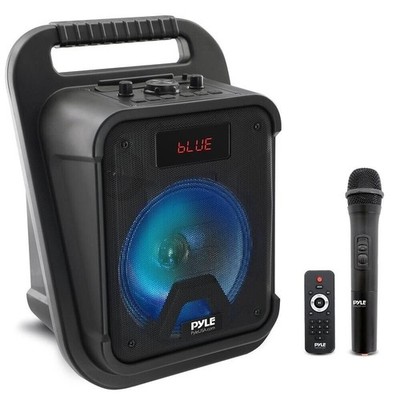 Pyle 8 in Portable PA Speaker System Bundle Kit w/ Built-in LED Lights, 360 Watt