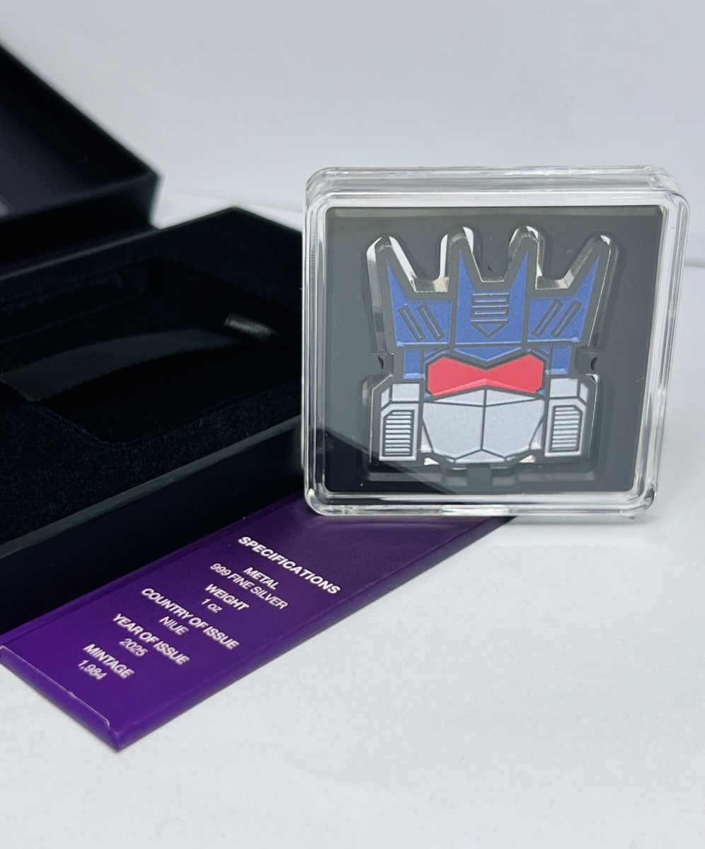 2025 1 oz .999 Silver Transformers Soundwave Head Proof Colorized