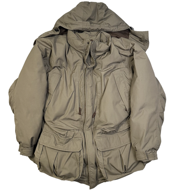 #ad cabelas premier northern goose down parka jacket mens 2XLT tan hooded cargo $139.99