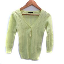 BLACK by Moussy Knit 3/4 Sleeve Henley Neck Rib Switch Yellow Used