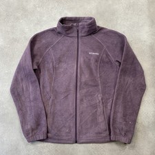 Columbia Fleece Womens Large Full Zip Outdoor Hiking Jacket, Purple