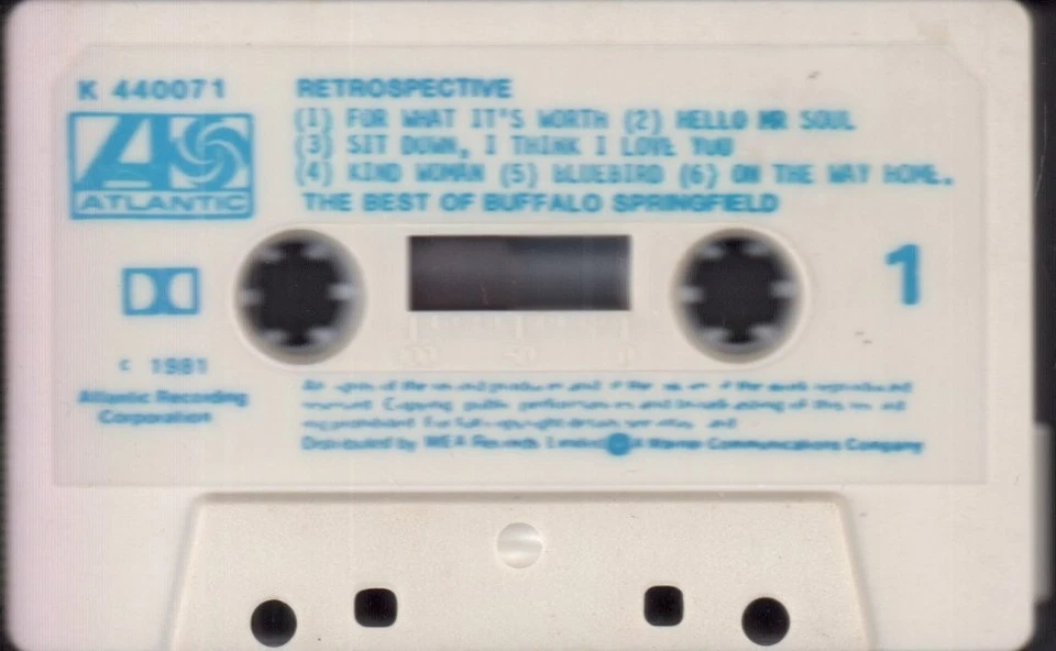 Buffalo Springfield Retrospective cassette UK Atlantic 1981 cassette grey shell - Image 3 of 3