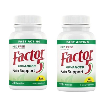 2PCS MedFree Living Factor 5 Organic Joint Muscle Support Complex 120 Capsules