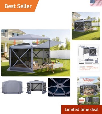 Versatile 6-Sided Pop-Up Gazebo Screen Tent for Camping & Backyard Gatherings