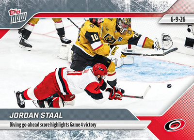 #ad Jordan Staal 2025 26 NHL Topps Now Sticker #196 Carolina Hurricanes Presale $5.99