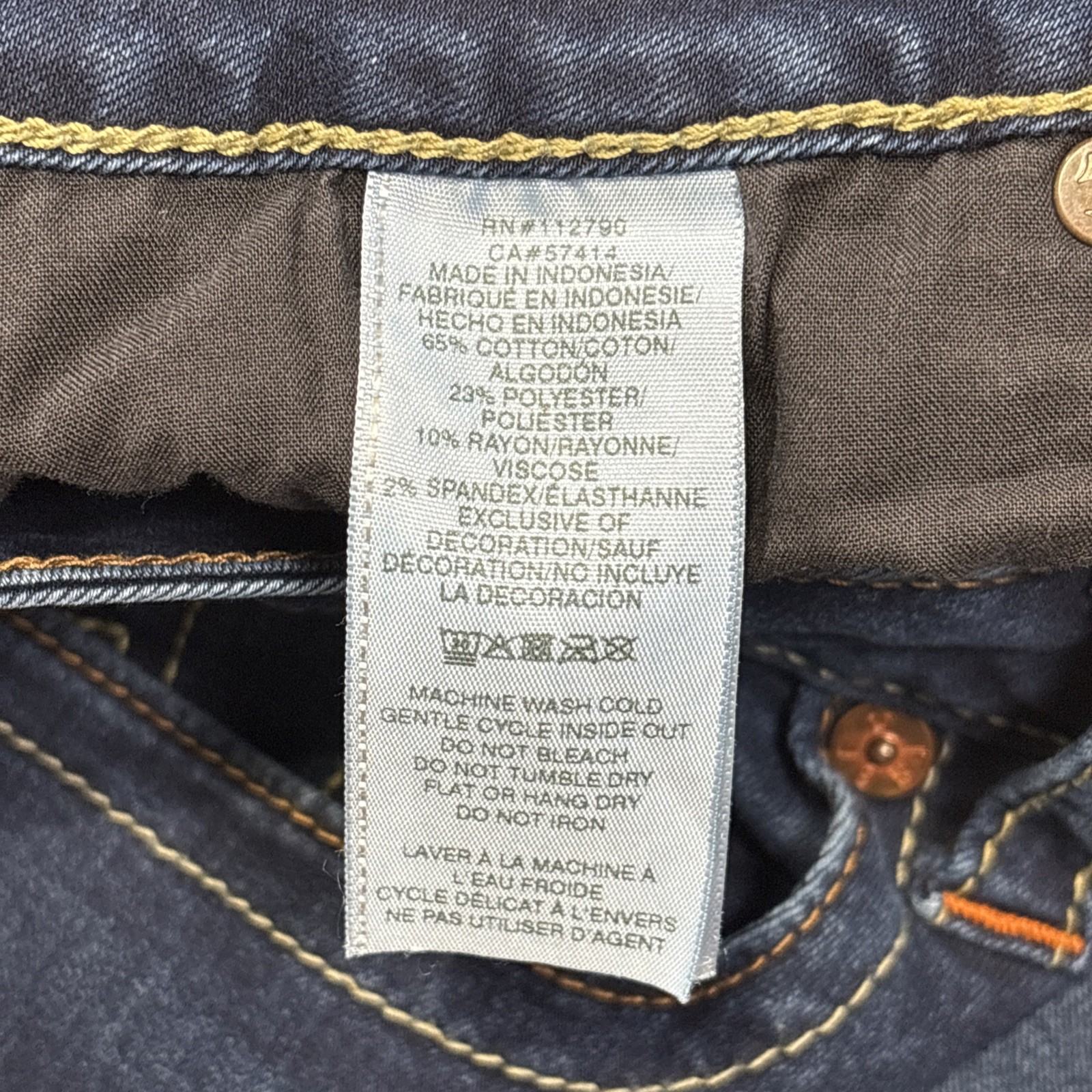 True Religion Women's Jennie Curvy Mid Rise Skinny Jeans Size 34 X 27.5 - View 5