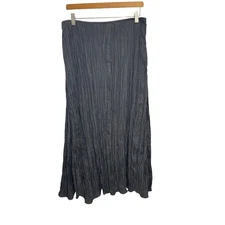 Victor Costa Skirt Black Crinkle Size Large