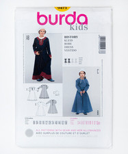 Burda 9473 UNCUT Pattern for Girls' Medieval Historical Dress sizes 3-13