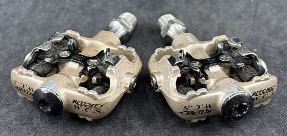 CLASSIC Ritchey WCS Ti Spindle Champagne Klickpedale SPD MTB Pedale TOP GEBRAUCHT