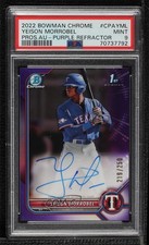 2022 Bowman Chrome Prospect Purple Refractor Yeison Morrobel PSA 9 Auto 09an