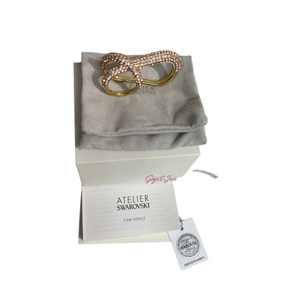 Swarovski Atelier Tigris double ring Pink, Gold-tone plated Size 55/ 7 New