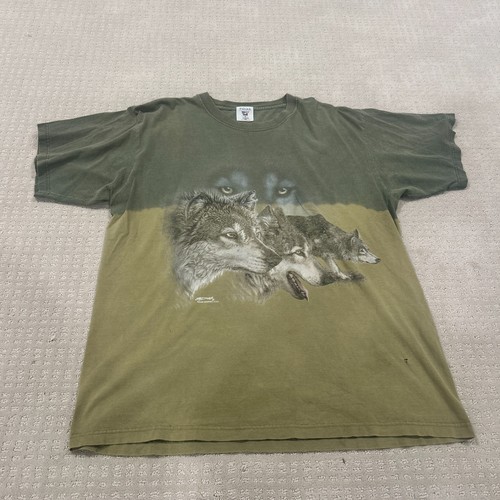 Vintage Polar Graphics Wolf T-Shirt Men's XL Nature Green 