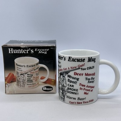 Vintage Regal Hunter's Excuse Coffee Mug Cup Hunting Deer Moved 10 Oz New In Box